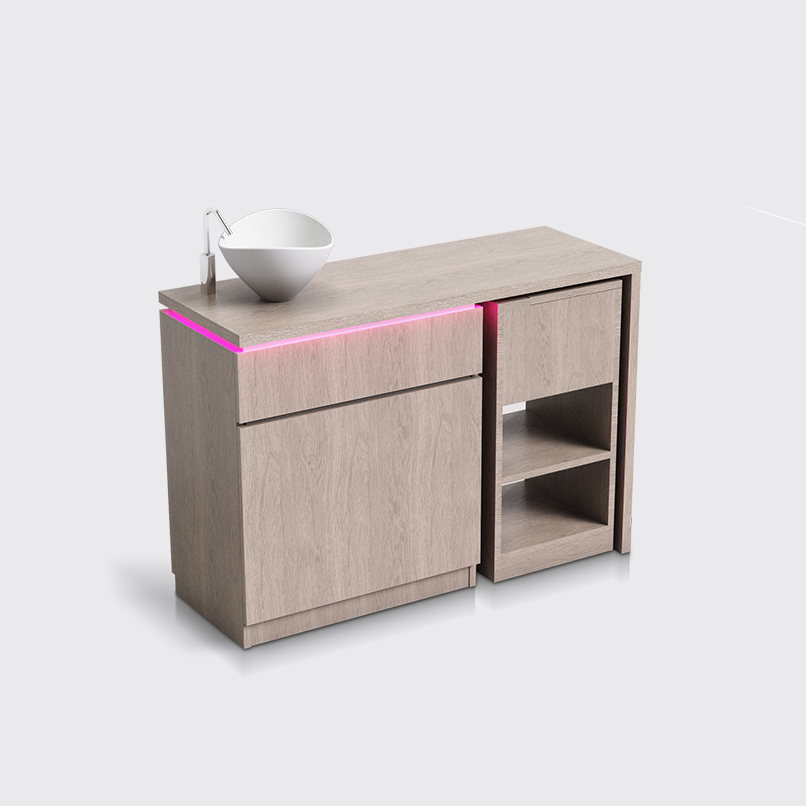 Mobilier medical/spa modular cu dulap tip cărucior și chiuvetă, Lemi MOD-120