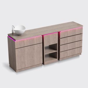 Mobilier medical/spa modular cu sertare, dulap tip cărucior și chiuvetă, Lemi MOD-190 C