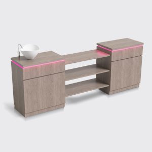 Mobilier medical/spa modular cu rafturi, dulapuri și chiuvetă, Lemi MOD-210