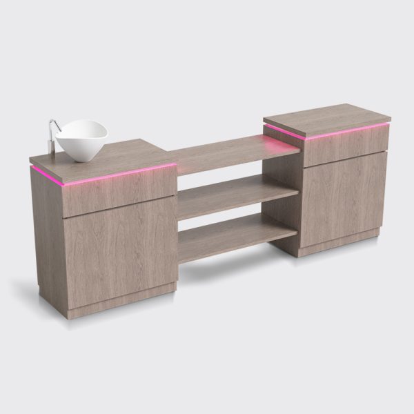 Mobilier medical/spa modular cu rafturi, dulapuri și chiuvetă, Lemi MOD-210