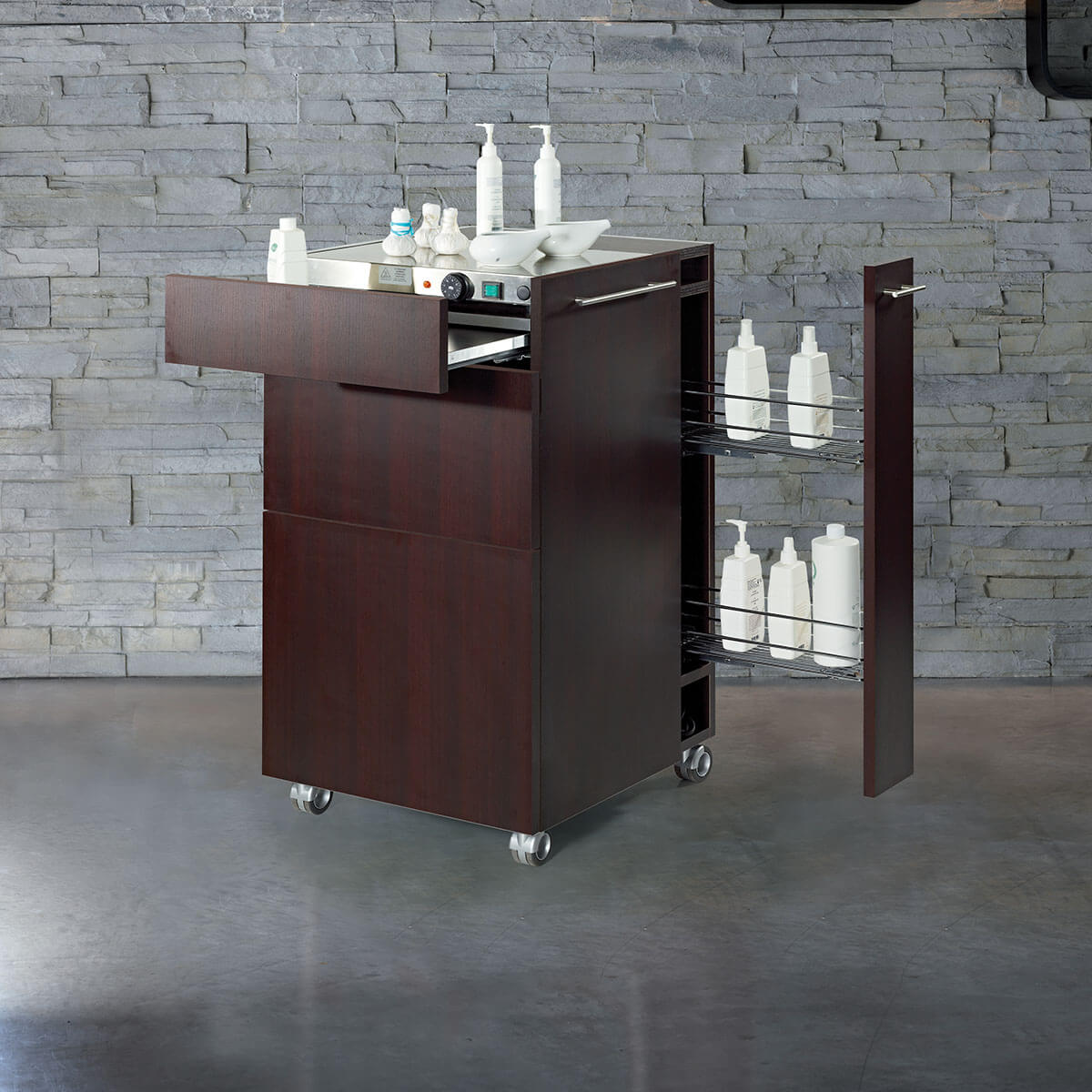 Mobilier spa multifuncțional cu încălzire, refrigerare și sertar lateral, Lemi T-Vale
