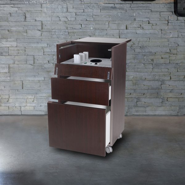 Mobilier spa tip cărucior pentru epilare cu încălzitor ceară și sertare, Lemi T-Wax, sertare